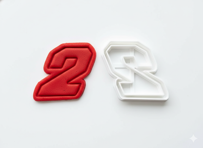 Two 2 Racing Number Digit Cookie Cutter