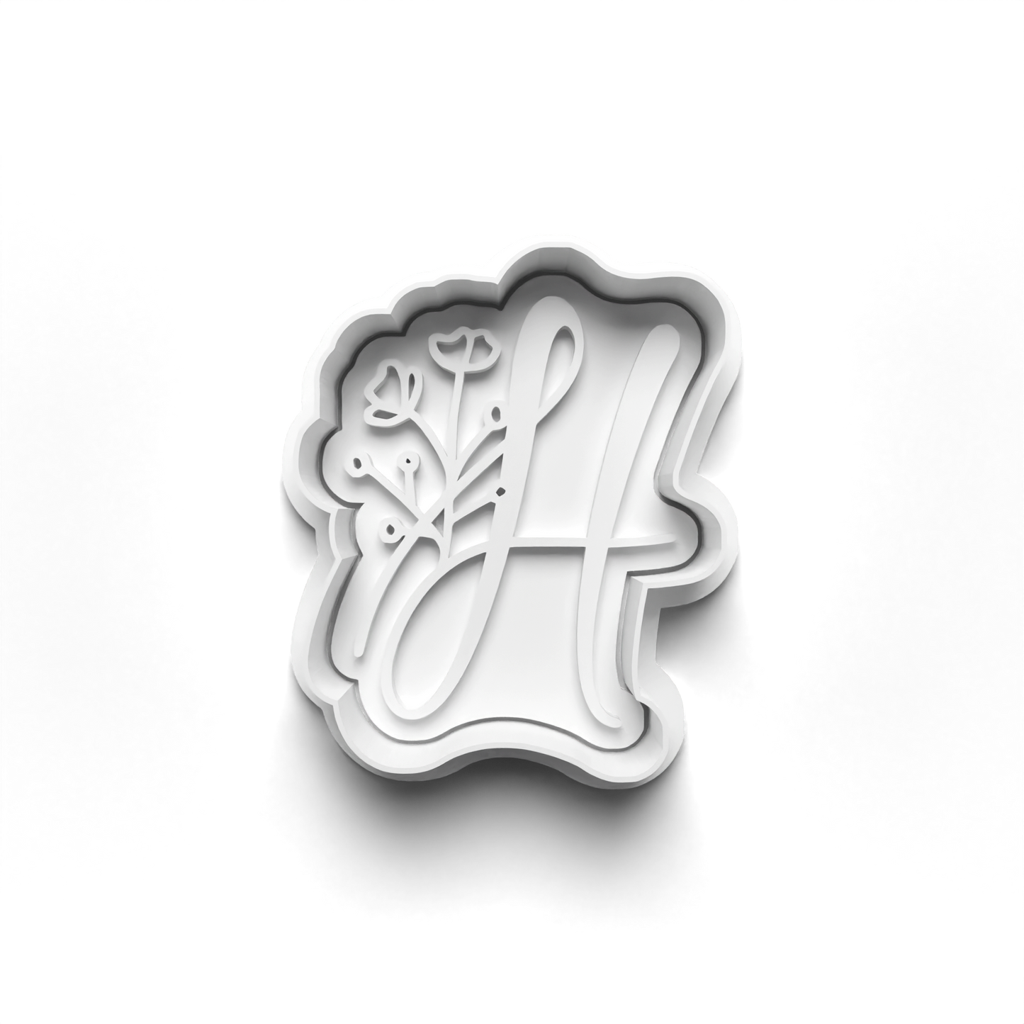 Flower Alphabet cookie cutter + stamp 0815_