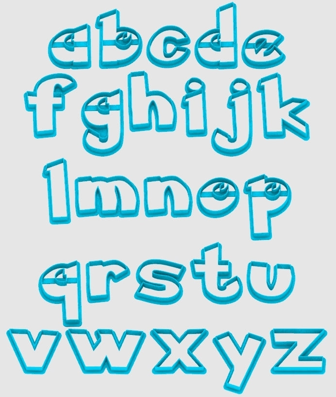 Pokemon alphabet cookie Cutters