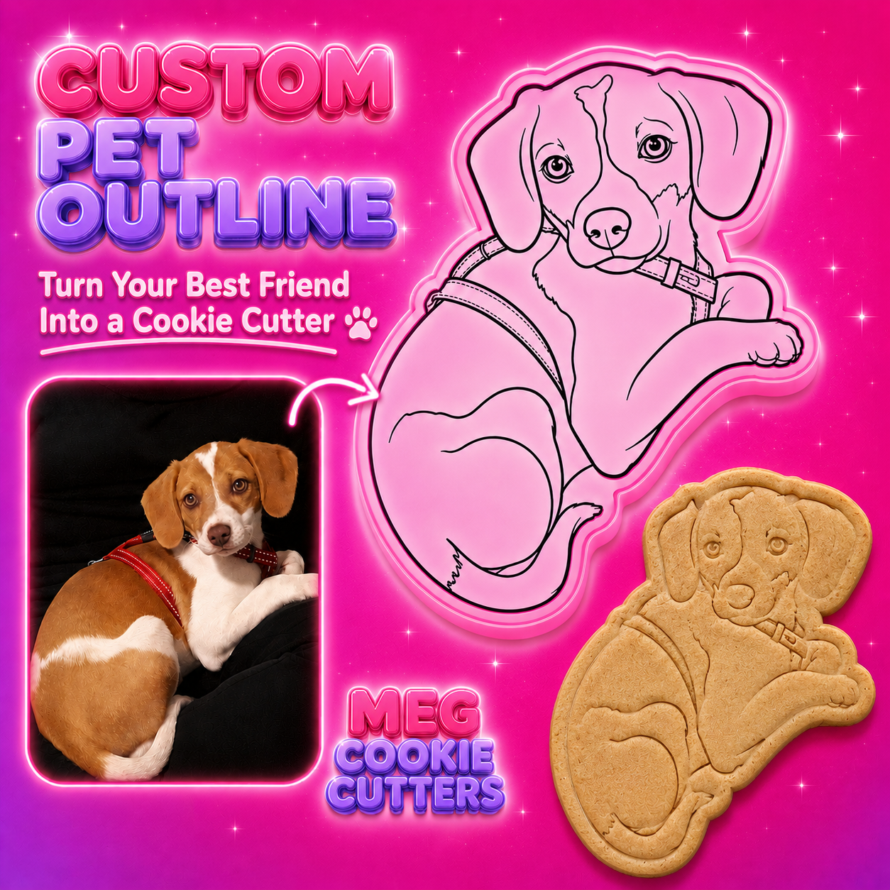 Personalise pet cookie cutter +stamp