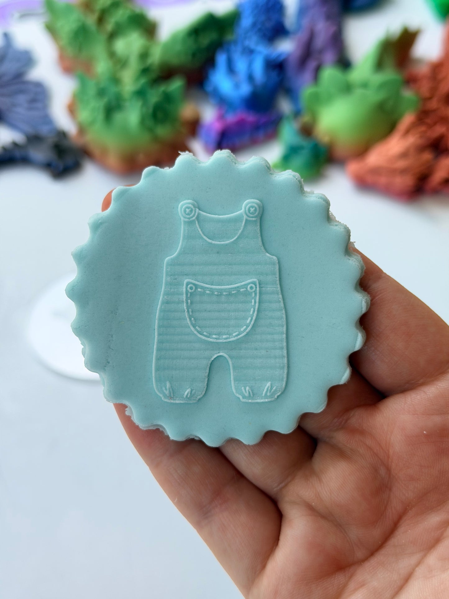 Mini deboss dungarees baby