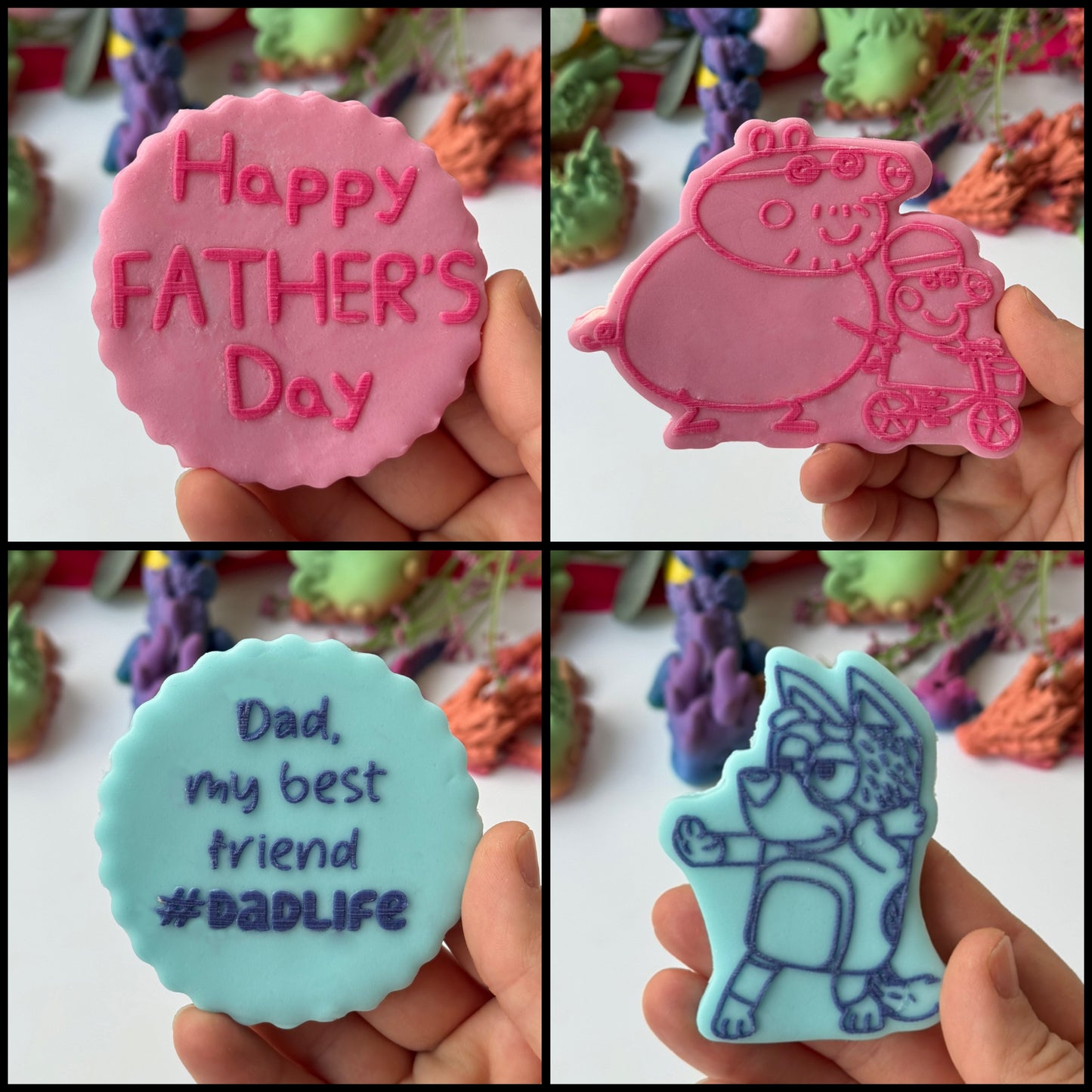 Peppa pig riding a bike - Deboss + matching cutter - Father’s Day collection 2024