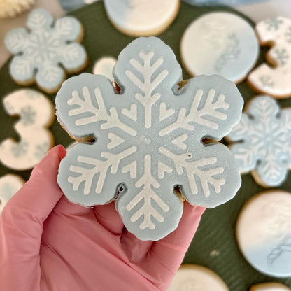 Snowflake - frozen - deboss + matching cutter