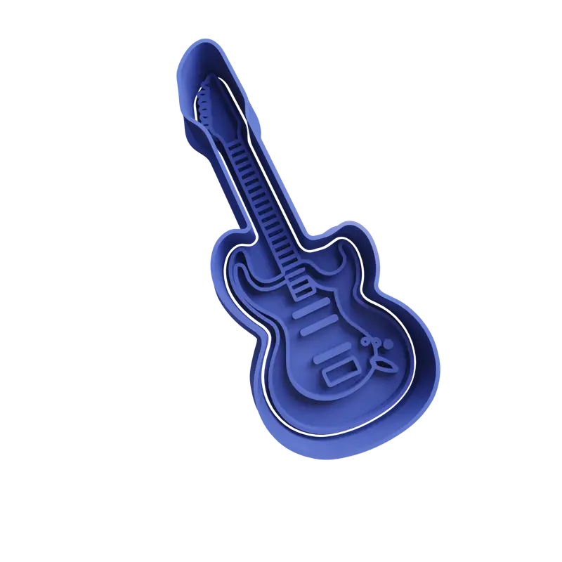 Electric guitar cookie cutter + stamp