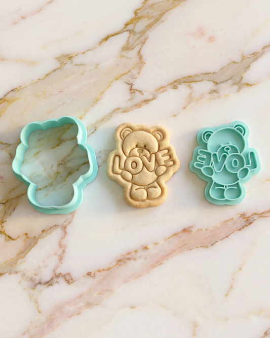 Teddy bear love - valentines - cutter + /stamp