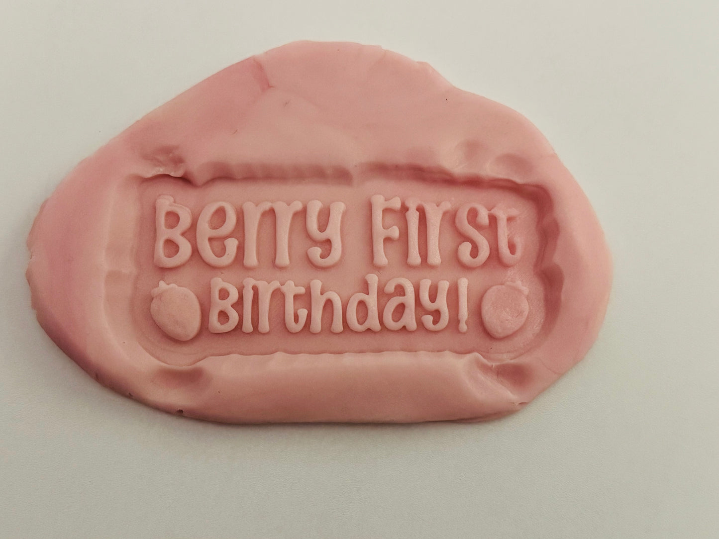 Berry first Birthday 3D deboss and matching cutter