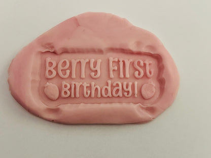 Berry first Birthday 3D deboss and matching cutter