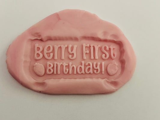 Berry first Birthday 3D deboss and matching cutter