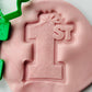 number one - 1St first Birthday strawberry - 3D deboss and matching cutter