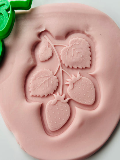 Strawberry stack 3D deboss and matching cutter