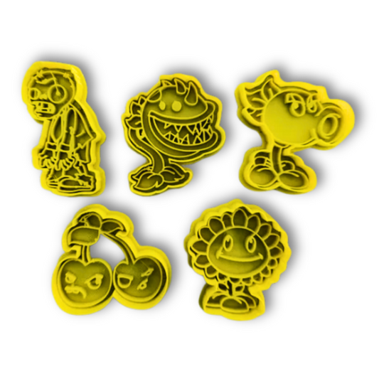 Set of 5 - Plants vs Zombies cutter + stamp