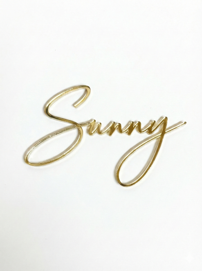 Personalised gold mirror name topper