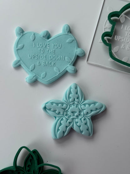 Stranger thing lights - I love you to the upside down & back - cookie cutter + deboss M1104