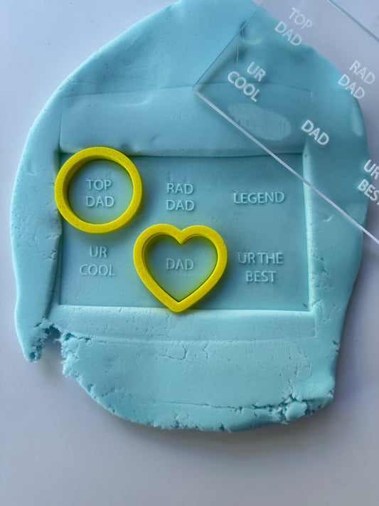 Father's day - writing - Debossing + matching cutter heart and circle