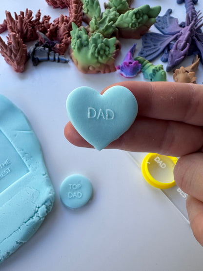 Father's day - writing - Debossing + matching cutter heart and circle