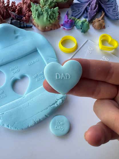 Father's day - writing - Debossing + matching cutter heart and circle