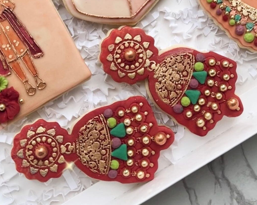 Indian Mehndi style earrings Debossing + cutter