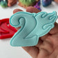 Flaming Number 2 stamp + cutters