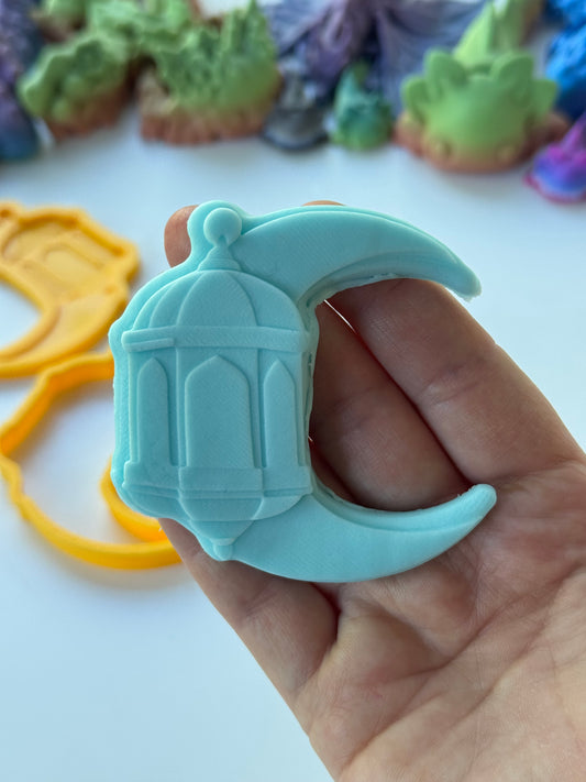 Crescent Lantern moon Design - 3D deboss and matching cutter