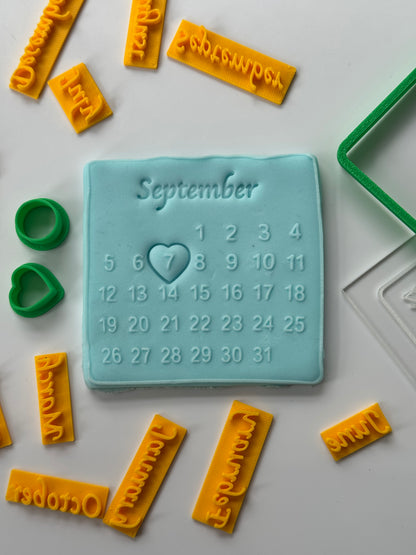 Calendar Date 30 or 31 days - debossing + cutters