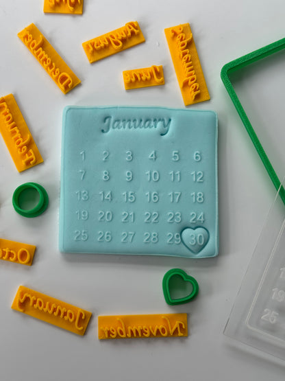 Calendar Date 30 or 31 days - debossing + cutters