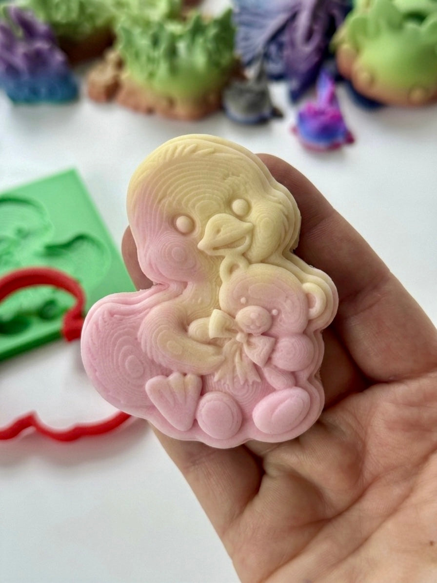 Duck Teddy 3d mould debossing + cutter