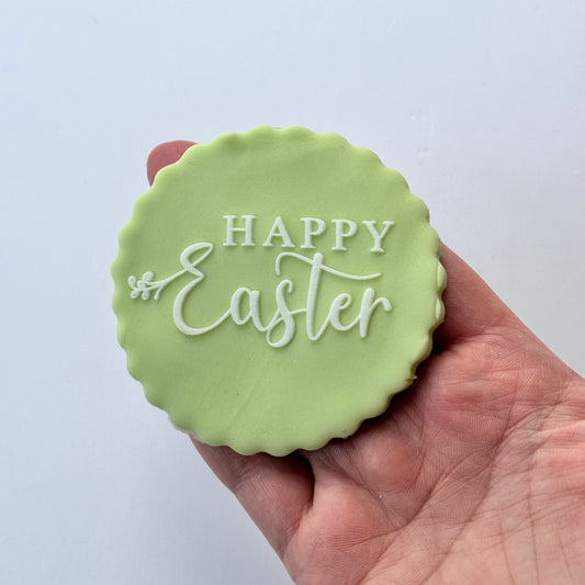 Happy Easter - circle 8 cm debossing - easter 2024