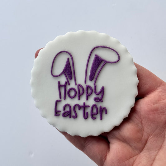 Hoppy Easter - circle 8 cm debossing - easter 2024