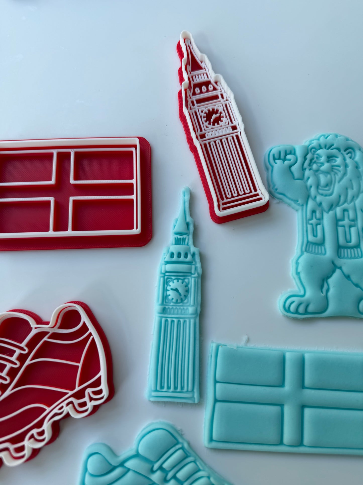England Big Ben London - football world cup - cutter + stamp