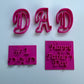 Set of 3 Embossing and cookie cutters cupcake and cake - stamps Happy Father's Day + #1 DAD + DAD
