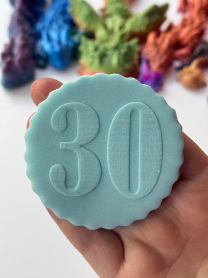 Thirty deboss