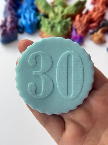 Thirty deboss