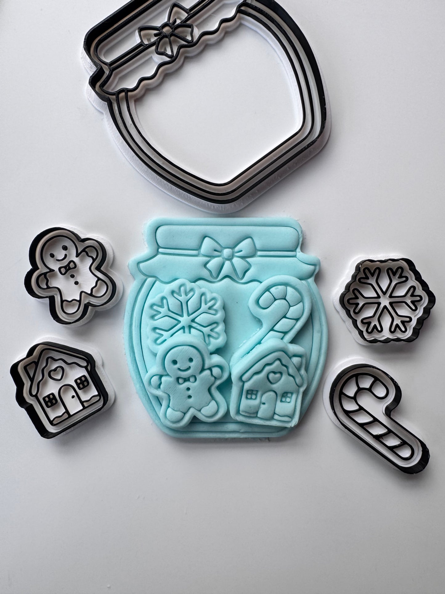 set of Christmas jar cutter and stamps