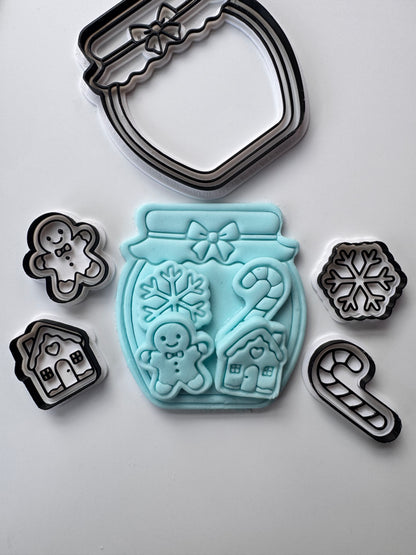 set of Christmas jar cutter and stamps