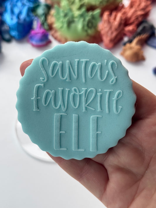 Christmas Santa's favorite elf deboss