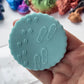 footprint Christmas Santa Claus and reindeer deboss