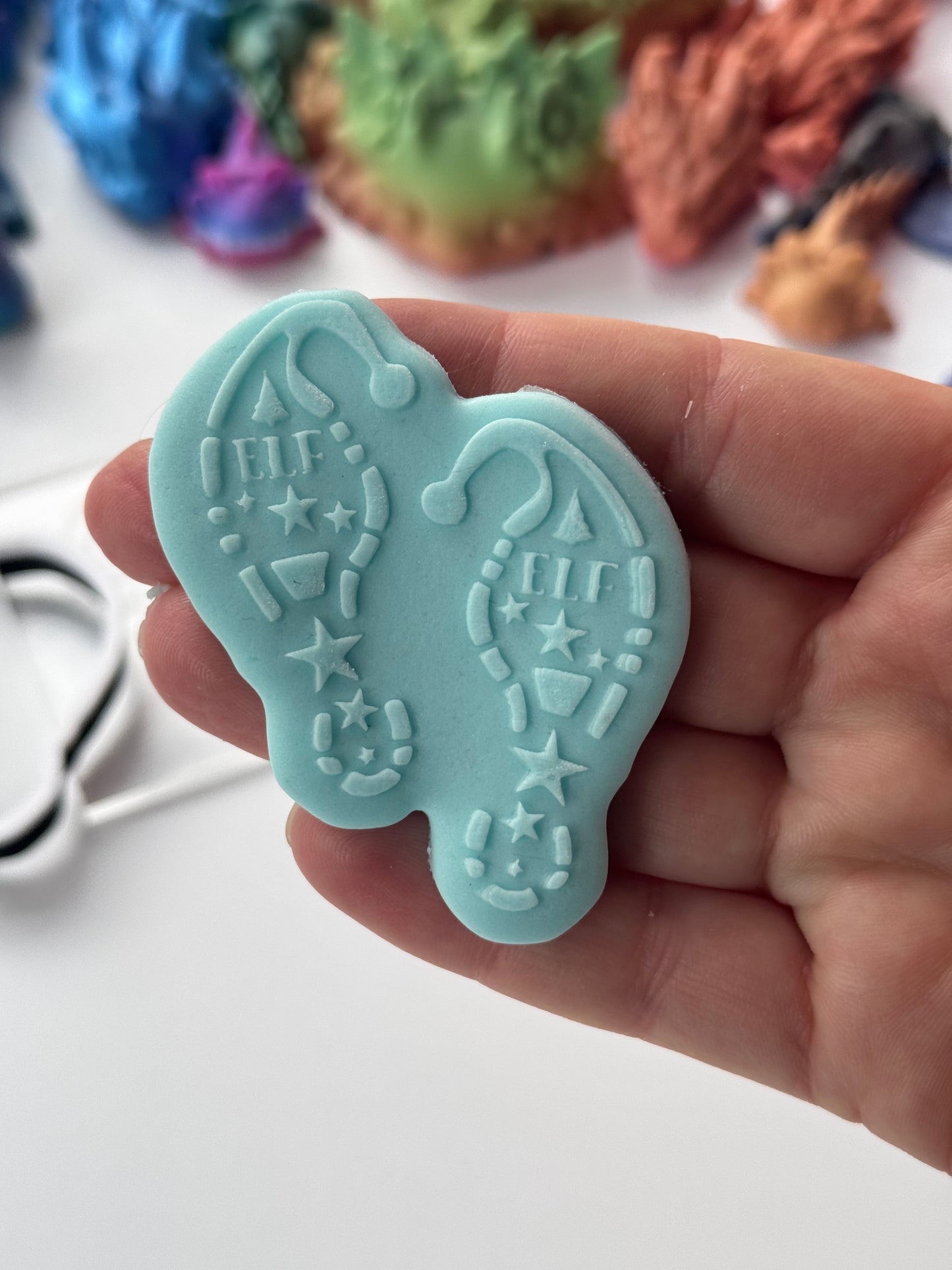 footprint elf Christmas  deboss and cutter