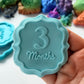 three Months Plaque 3D deboss and matching cutter