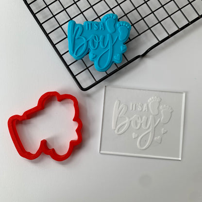 it’s a Boy - Baby Debossing + matching cutter MEG cookie cutters