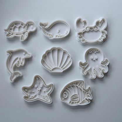 Sea animals - cookie cutter and stamp - M1002