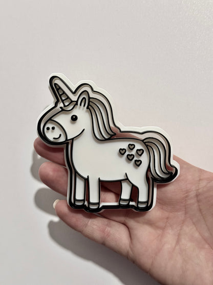 Unicorn cookie cutter and stamp M1079
