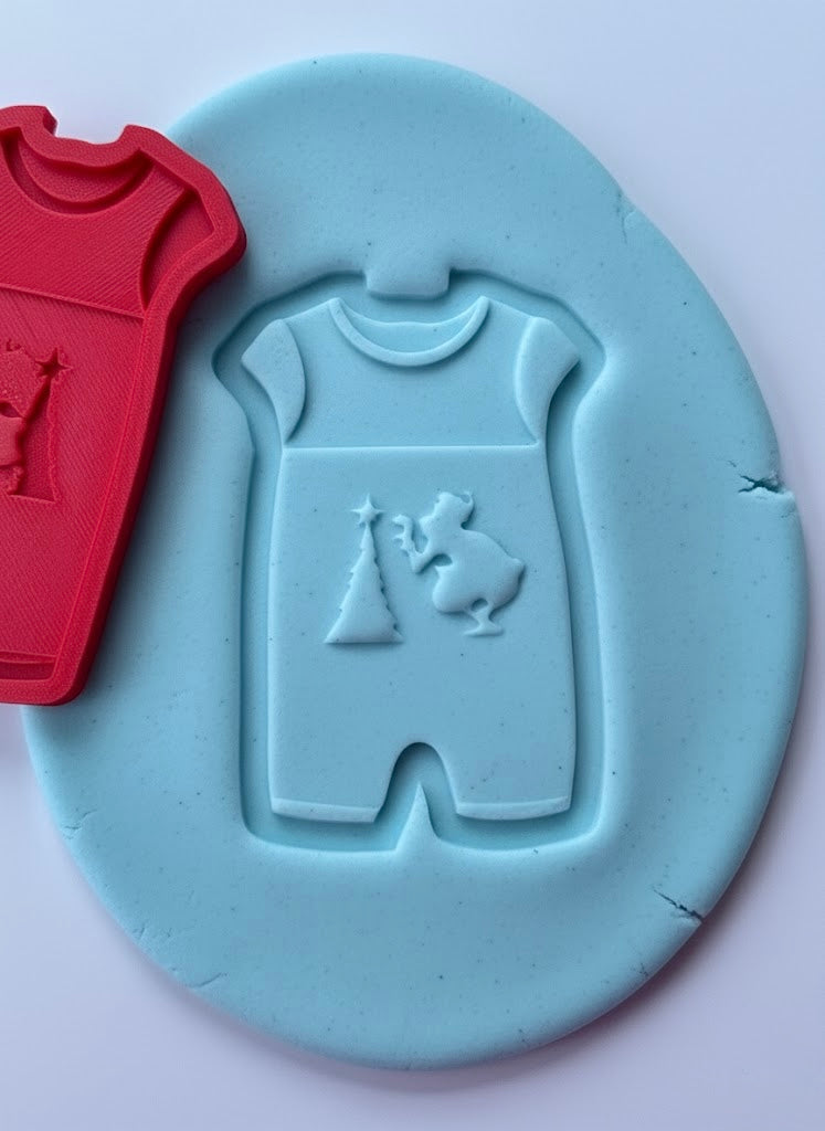 Baby Romper Grinch - 3D Deboss and Cutters