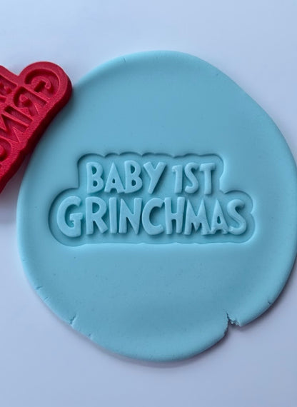 Baby 1st Grinchmas - 3D Deboss and Cutters MS1039