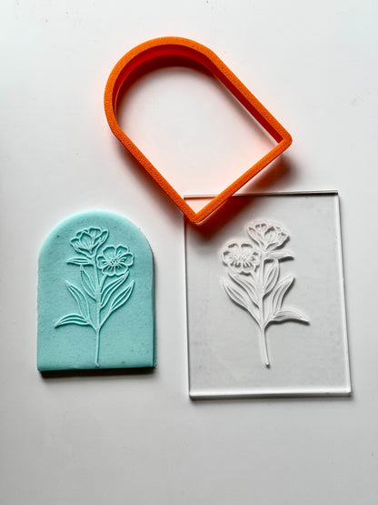 Wild flower Arch deboss and matching cutter