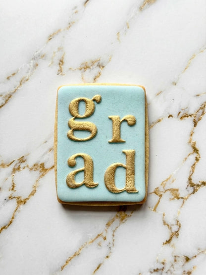 Grad Letter deboss and matching cutter