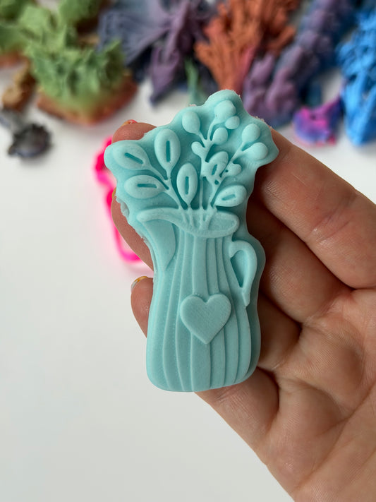 blush And brew vase flowers 3D deboss and cutter
