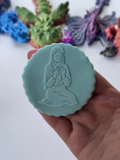 Praying woman - debossing acrylic stamp