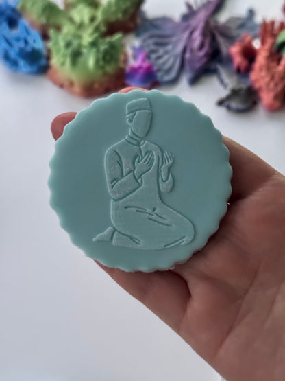 Praying man - debossing acrylic stamp