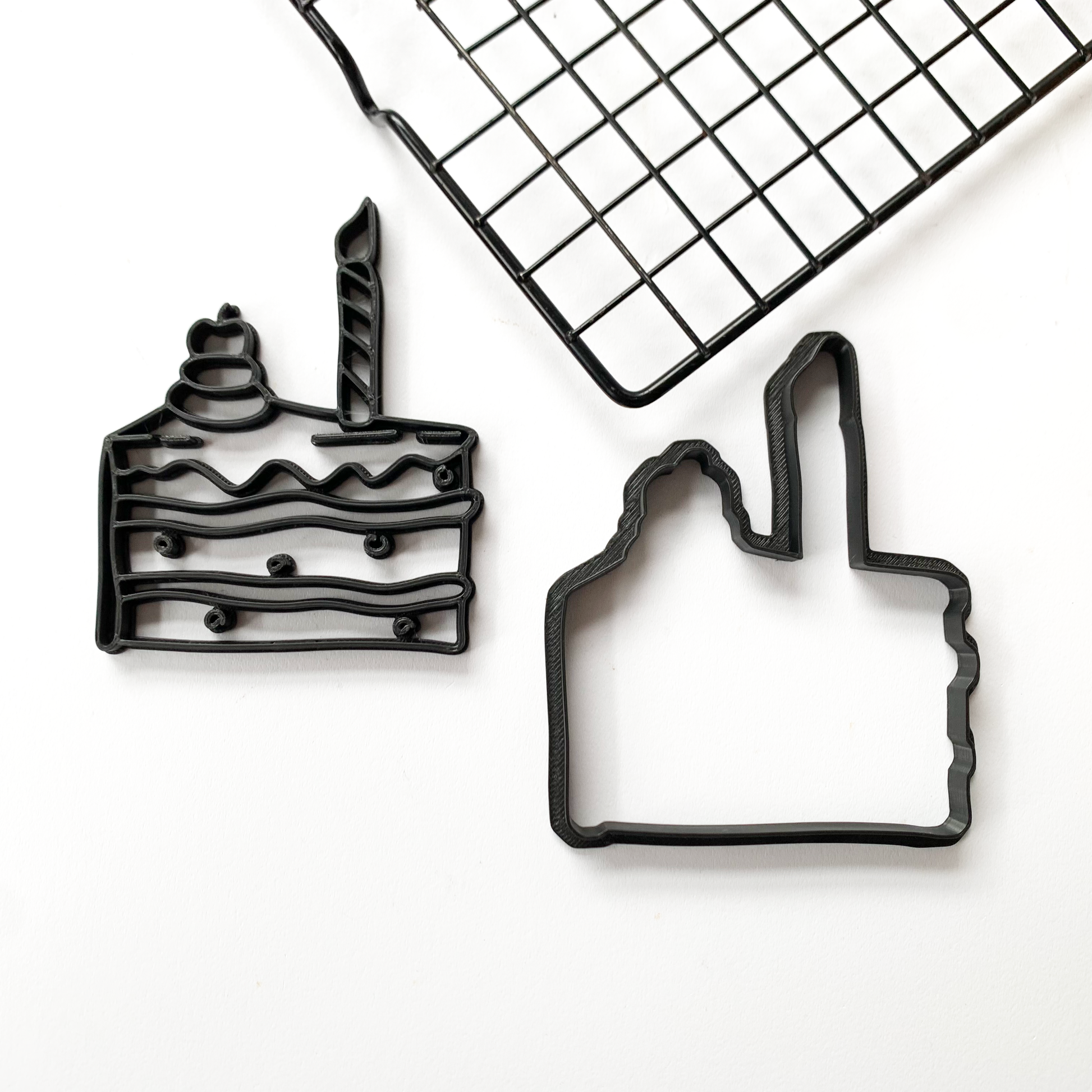 Comic slice cake - Cookie Cutter + stamp MEG cookie cutters