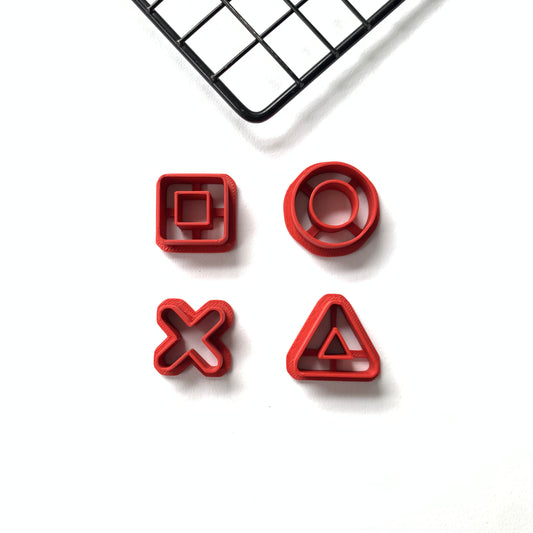 4 buttons Playstation-inspired logo Cookie Cutter MEG cookie cutters